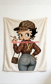 Vintage Betty Boop Flannel Throw Blanket 388